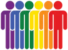 LGBTQ rainbow colored badge