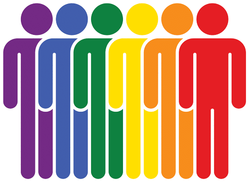 LGBTQ rainbow colored badge