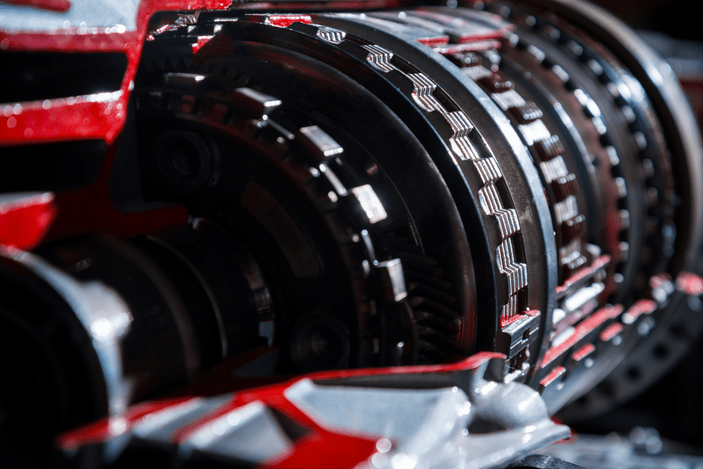 transmission issues, auto Repair in Northglenn, CO at Accurate Automotive. Close-up of a complex automotive transmission system.